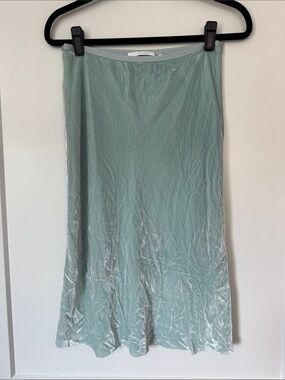 Helmut Lang Light Blue Velvet Slip Skirt